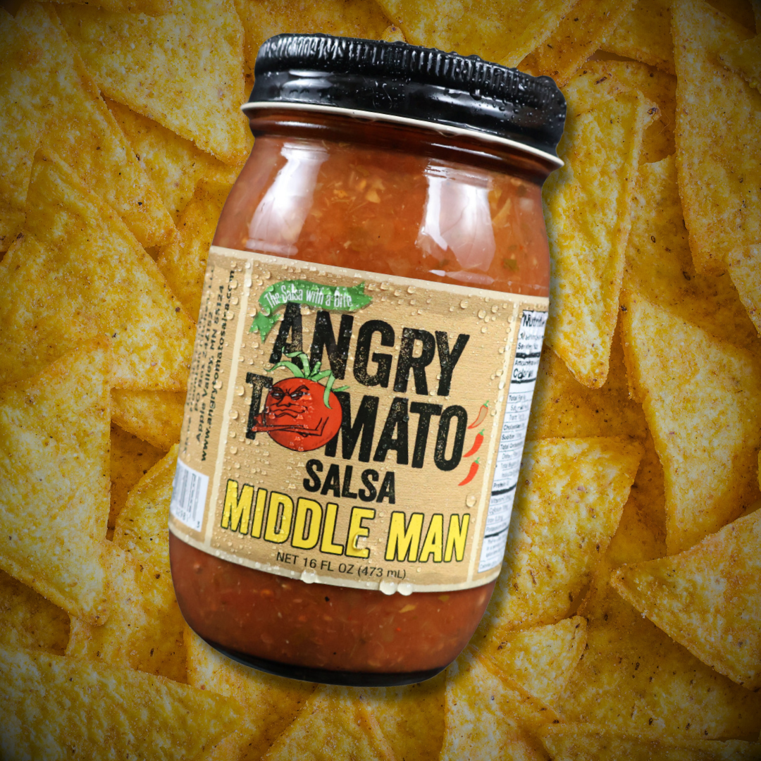 Middleman Single 16oz w/chip - Angry Tomato Salsa