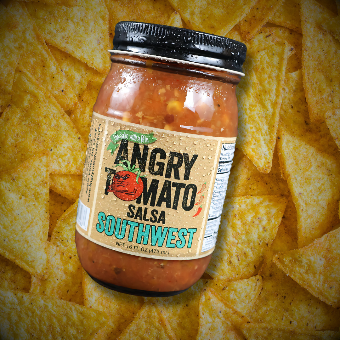 Southwest single 16oz w/Chip - Angry Tomato Salsa